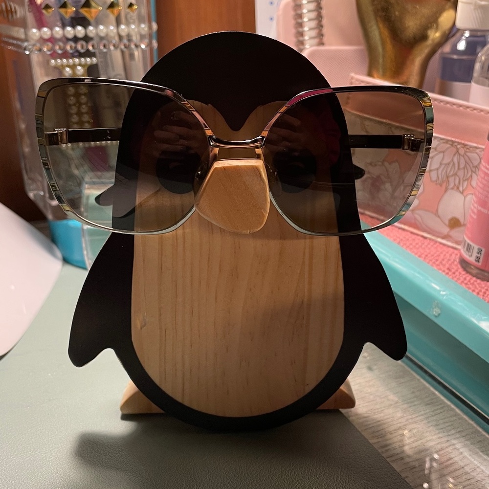 Tory Burch Gold and Silver Sunglasses with sleeve and case